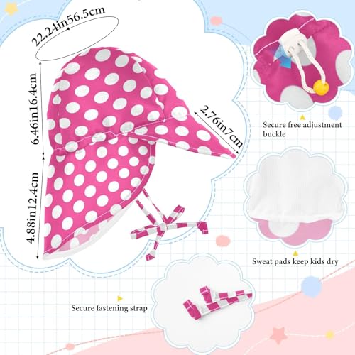 KLL Unisex Baby Beach Hats Baby Boys Hat Toddler Girl UV Protection Large Brim Travel Essentials Pink Polka Dot4