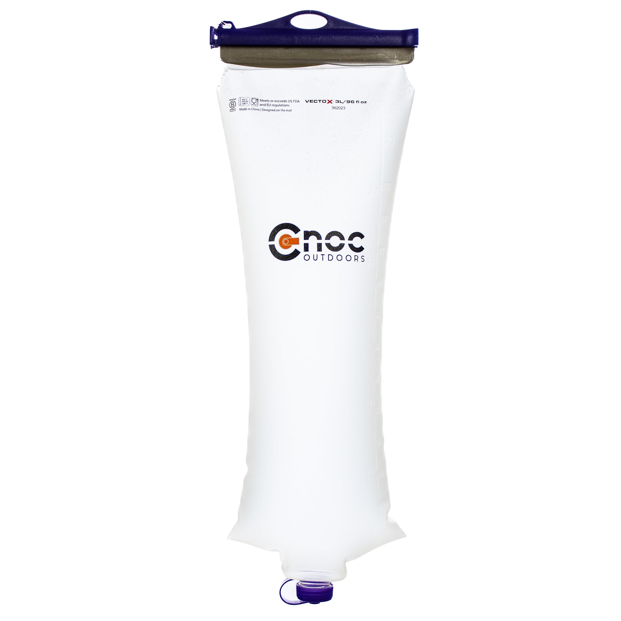 VectoX - Borsa per raccolta e filtrazione dell'acqua extra resistente, 3 l, collo da 28 mm, compatibile con i filtri più diffusi, ampia apertura per la raccolta dell'acqua, leggera e compatta, tappo e