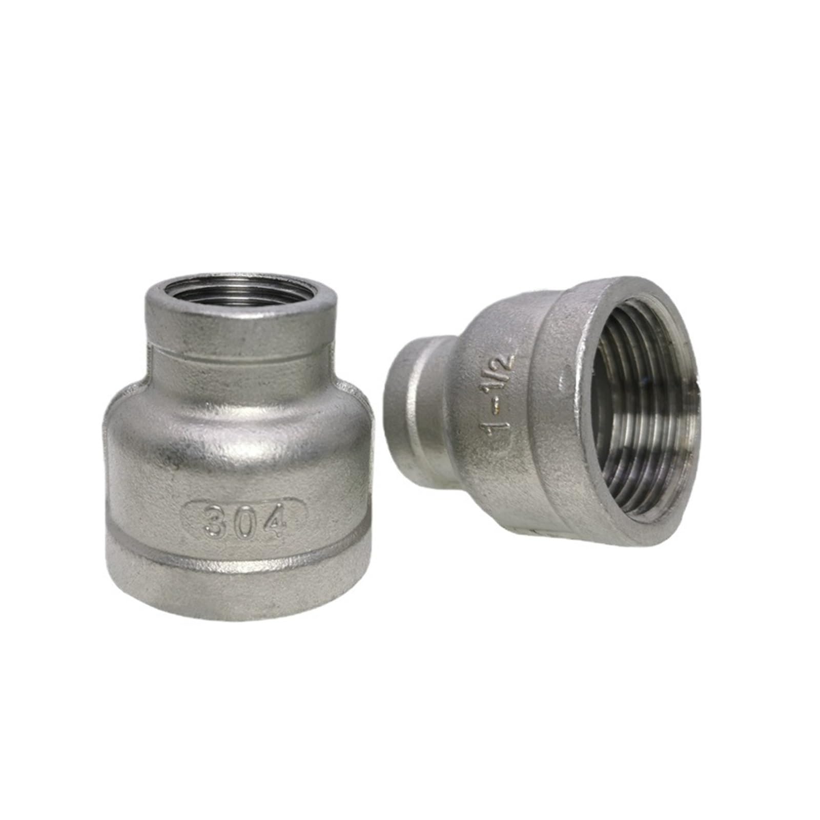 1/8 "1/4" 3/8 "1/2" 3/4 "1" 2 "3" 4 "NPT Femmina Riduttore Accoppiatore 304 316 Tubo In Acciaio Inox Raccordo Connettore Acqua Gas Olio(BSPT SS316,2 TO 1-1L2 INCH_1 PC)