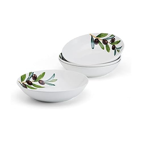 Studio Nova Olive Set of 4 Pasta Bowls, 8 Inch,