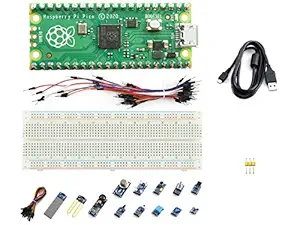 Ingcool Raspberry Pi Pico Senser Kit, Raspberry Pi Pico Microcontroller Board with Flexible Digital Interfaces,Based on RP2040 Microcontroller Chip,Include Humidity,Color,Liquid Sensors