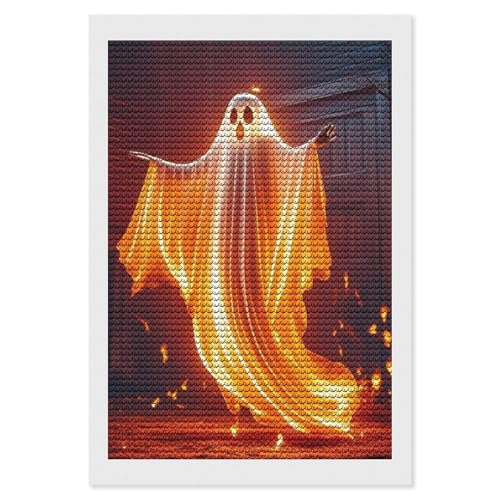 Idée cadeau adultes kit peinture diamant flamme rouge décoration originale DIY