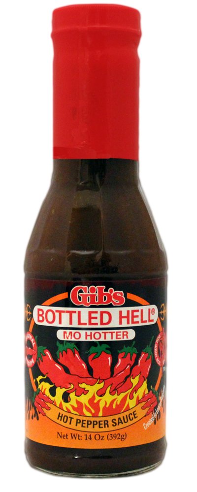 Gib's Bottled Hell"MO Hotter" Hot Pepper Sauce - 12 OZ (Pack of 2)