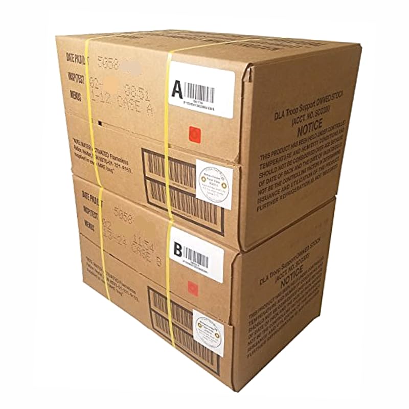 2026, 2027 insp. MRE Meals Ready to Eat A and B bundle cases. Genuine Military US surplus emergency food supply full box long shelf life for Camping, Outdoors, Hiking & Prepping