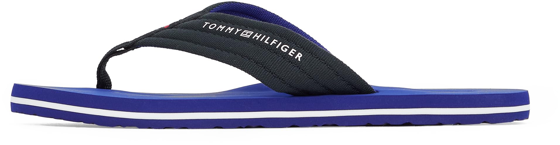 Tommy Hilfiger Men’s NYC Flip Flops with Logo, Blue (Desert Sky), 6.5