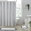 Vhc brands sawyer mill ticking stripe shower curtain black 72×72  urban country home decor