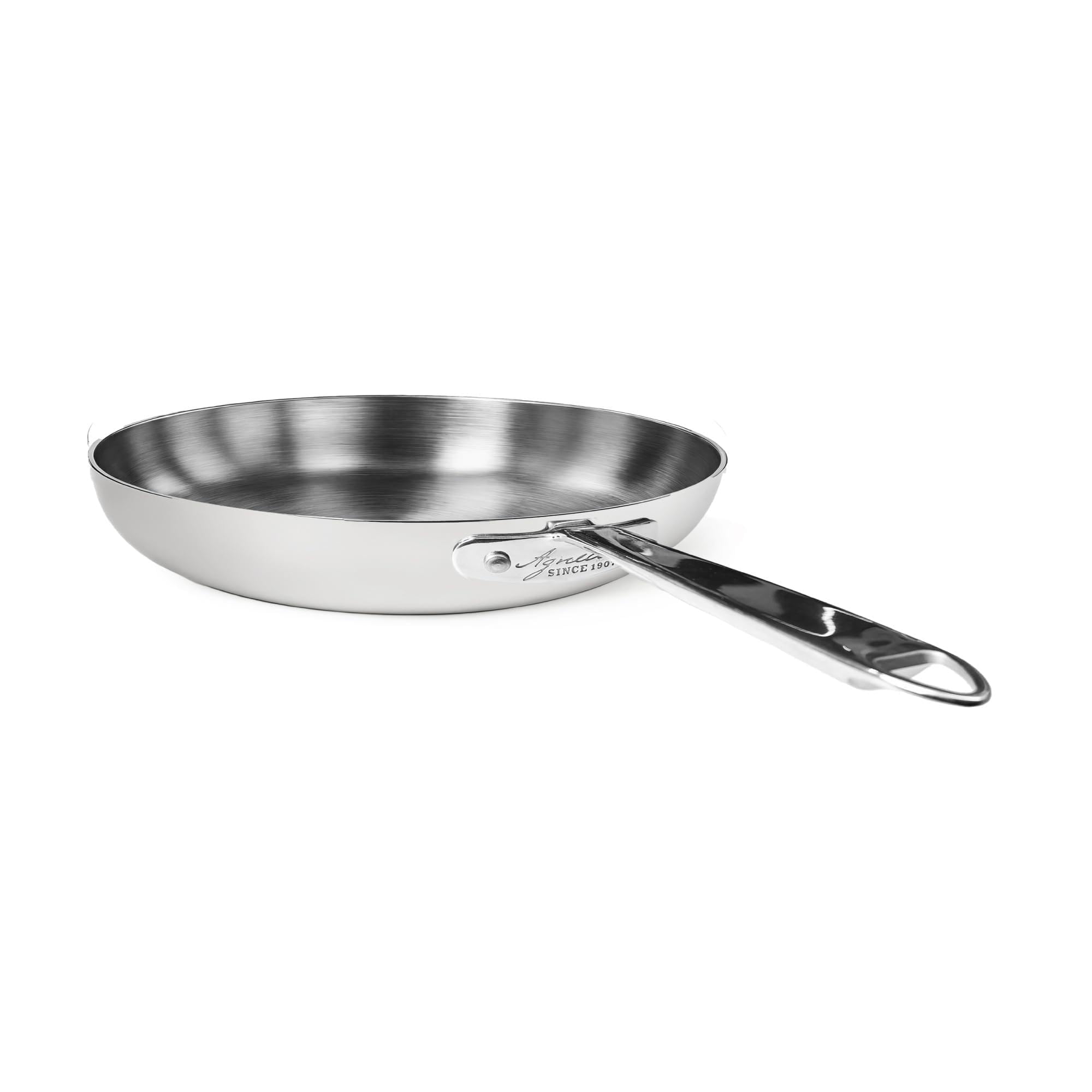 Pentole Agnelli ALUM111128 Padella Aluinox 5ply Lucido 28 cm Manico Acciaio Inox Induzione
