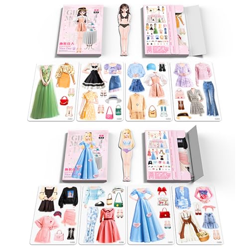 Daniel Axel Magnetic Princess Dress Up Paper Doll Pretend Play Toys Magnet People Clothes Puzzles Game for 3+ Year Old Girls Toddler,Preschool Learning Created Imagine Set Birthday Gift