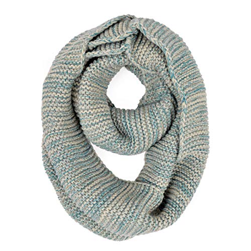 TrendsBlue Two-Tone Winter Knit Warm Infinity Loop Circle Scarf