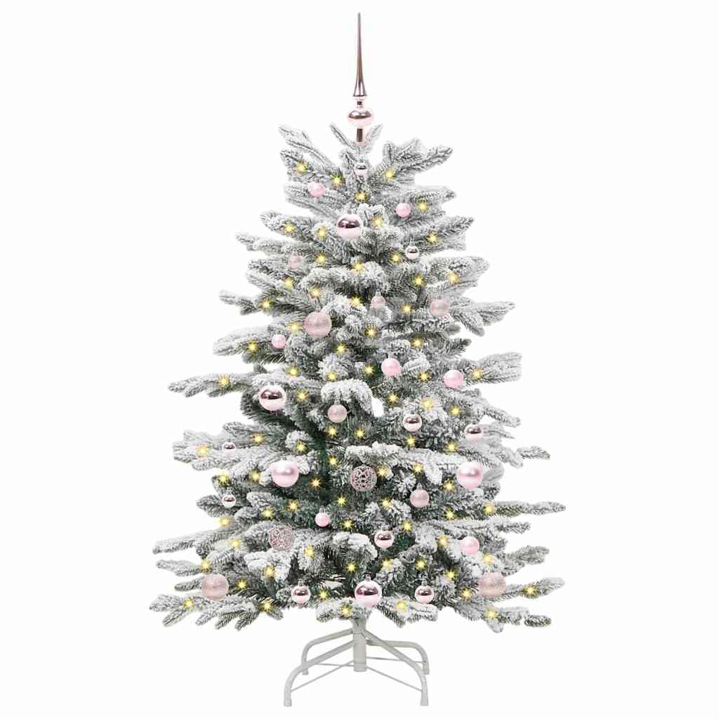 Künstlicher Weihnachtsbaum Weiß 120 cm Kegelform Klappbar aus PE/PVC mit LED Warmweiß USB 5 V Modernes Design für Wohnzimmer Wintergarten Büro
