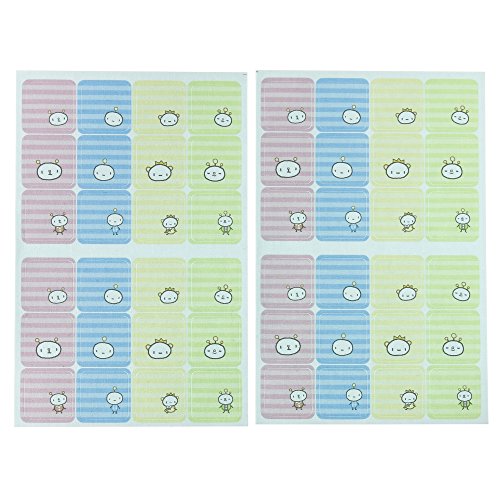 ゆにねーむ 洗濯 タグ に貼る シール ゆるろぼA 24ピース×2シート UN-288