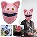 GINTBN Cartoon Plush Motorcycle Helmet Cover, Pink Pumpkin, Angora Bunny, Pink Pig, Little Devil, Santa Claus, Panda, Adults, Fun Enthusiasts