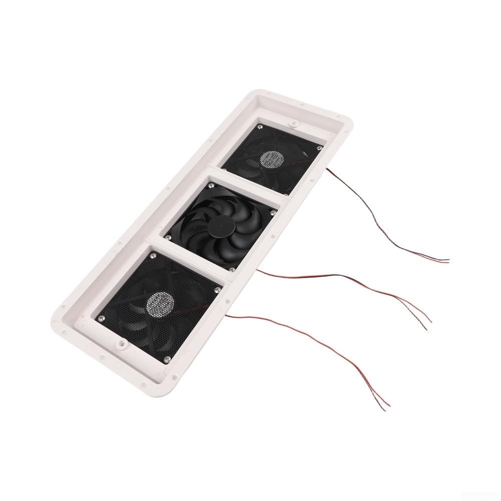 Ventilazione laterale RV 12 V con 3 ventole e griglia di protezione ABS per frigorifero per roulotte