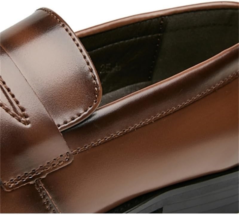 Men's Dress Business Leather Shoes Pointed Toe Low-top Slip-on Oxford Shoes