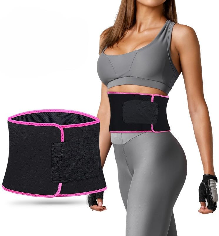 Premium Sauna Sweat Belt for Weight Loss – Waist Trainer Stomach Trimmer for Men & Women – Non-Tearable Neoprene Waist Belt for Gym, Workout & Fat Burn Adjustable Strap