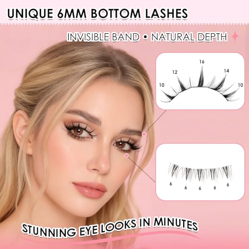 356Pcs Manga Lash Clusters Kit C Curl Wispy Fluffy Individual Eyelash Extensions 6 Mixed Styles with Bottom Lashes Dual-Ended Lash Bond and Seal Glue & Tweezers for Beginners DIY at Home — view 5