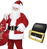 QIZHIQIAMY Weihnachtsmann Gürtel, 160×9cm Weihnachtsman Gürtels Dekoration, Weihnachtsmann Gürtel Leder, Weihnachtsman Kostüm Zubehör, Breit PU Leder Taillengürtel für Weihnachten, Cosplay