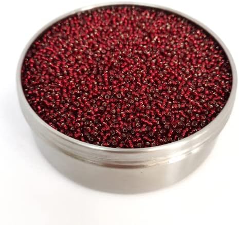 8.82oz Rocailles PRECIOSA Seed Beads 10/0 (Approx. 2.3 mm), Garnet Silver Lined