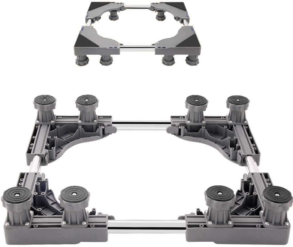 IIPOSAQQ 調節可能なモバイル洗濯機ベース、伸縮式スタンド付き多機能冷蔵庫スタンドベース、4脚、8脚、ホワイト、グレー(8脚グ