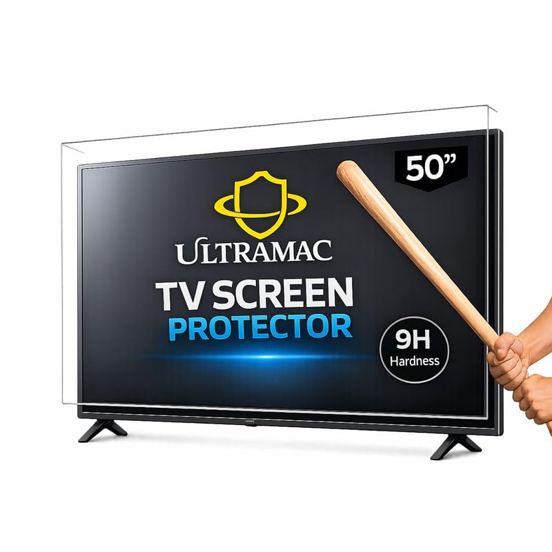 Image of ULTRAMAC 50 inch 3mm Acrylic TV Screen Guard | 9H Hardness | Scratch & Splash Resistant | ISO Certified Protection with Ultra HD Clarity