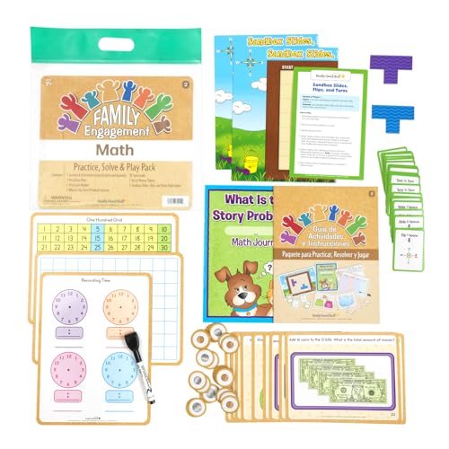 Really Good Stuff Family Engagement Math Kit - Second Grade Students (Ages 7-8) - Math Skills - Educational Kit