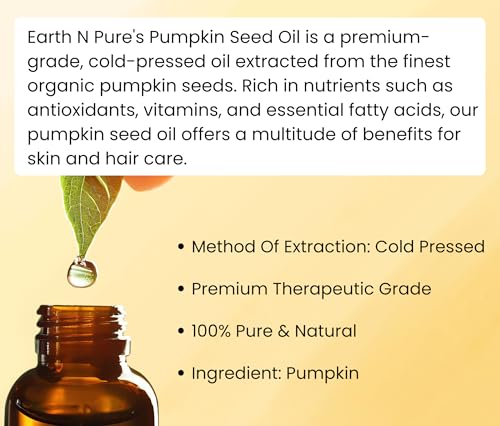 Image of Earth N Pure Pumpkin Seed Oil (Kaddu Oil) Cold Pressed, Natural and Therapeutic Grade - 250 ml