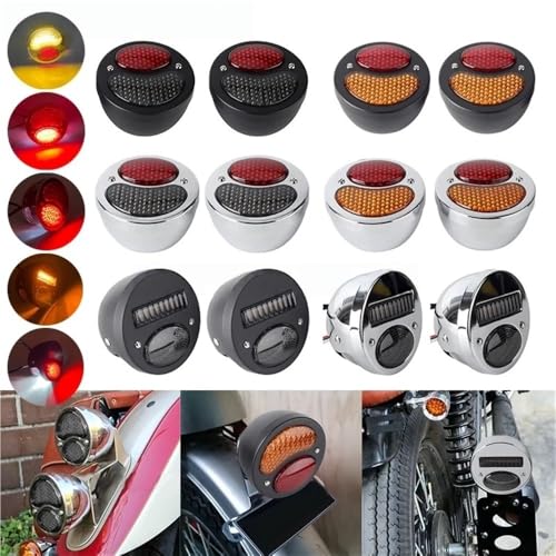 Feu stop moto 12V avec support de plaque en métal noir pour Chopper