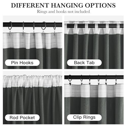 Image of RYB HOME Velvet Curtains 96 inches Long for Sliding Patio Door | Thermal Insulated, Privacy UV Heat Blocking, Back Tab, Room Divider for Space Separation, W62 x L96, Mint Green, 2 Panels