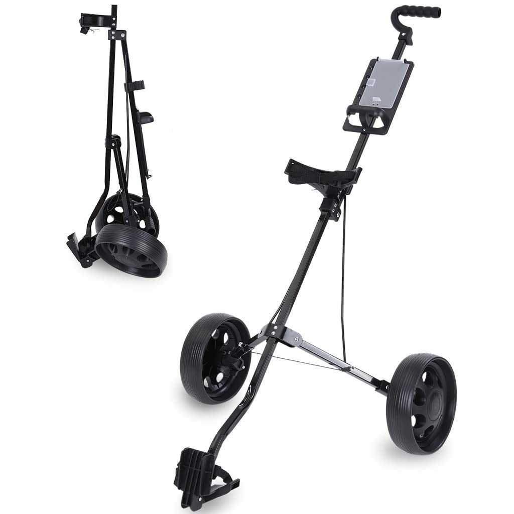 Buy Folding Golf Push Pull Cart 2 Removable Wheels, Foldable Push Pull