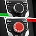 TOMALL 2pcs Aluminum Multi-Media Central Control Console Knob Cover Trim Compatible with Audi A3 2014-2020 Car Interior Switch Decor Accessories (Red)
