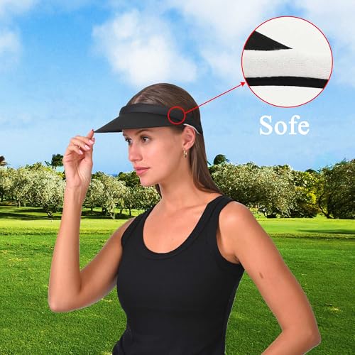 Image of 2 Pack Visor Women Men Sun Hat Clip On Visors Adjustable Sport Wide Brim Cap