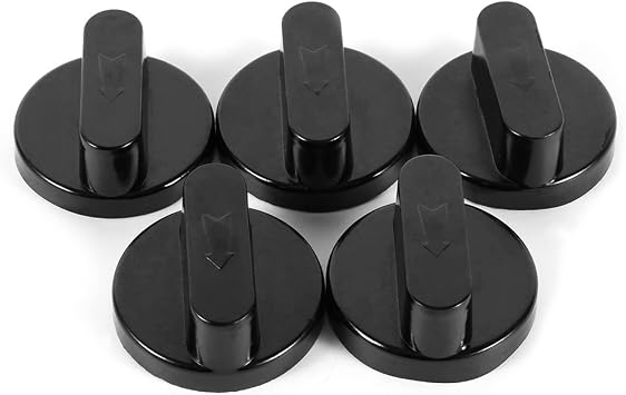 5 Pack Universal Black Bakelite Control Knobs for Cooker, Gas Stove, Oven, Grill, Grill Control Switch Replacements for Home, Kitchen