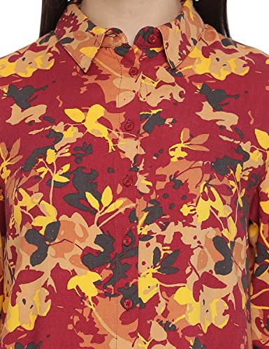 Image of oxolloxo Garden Fused Tropical Print Women Shirt