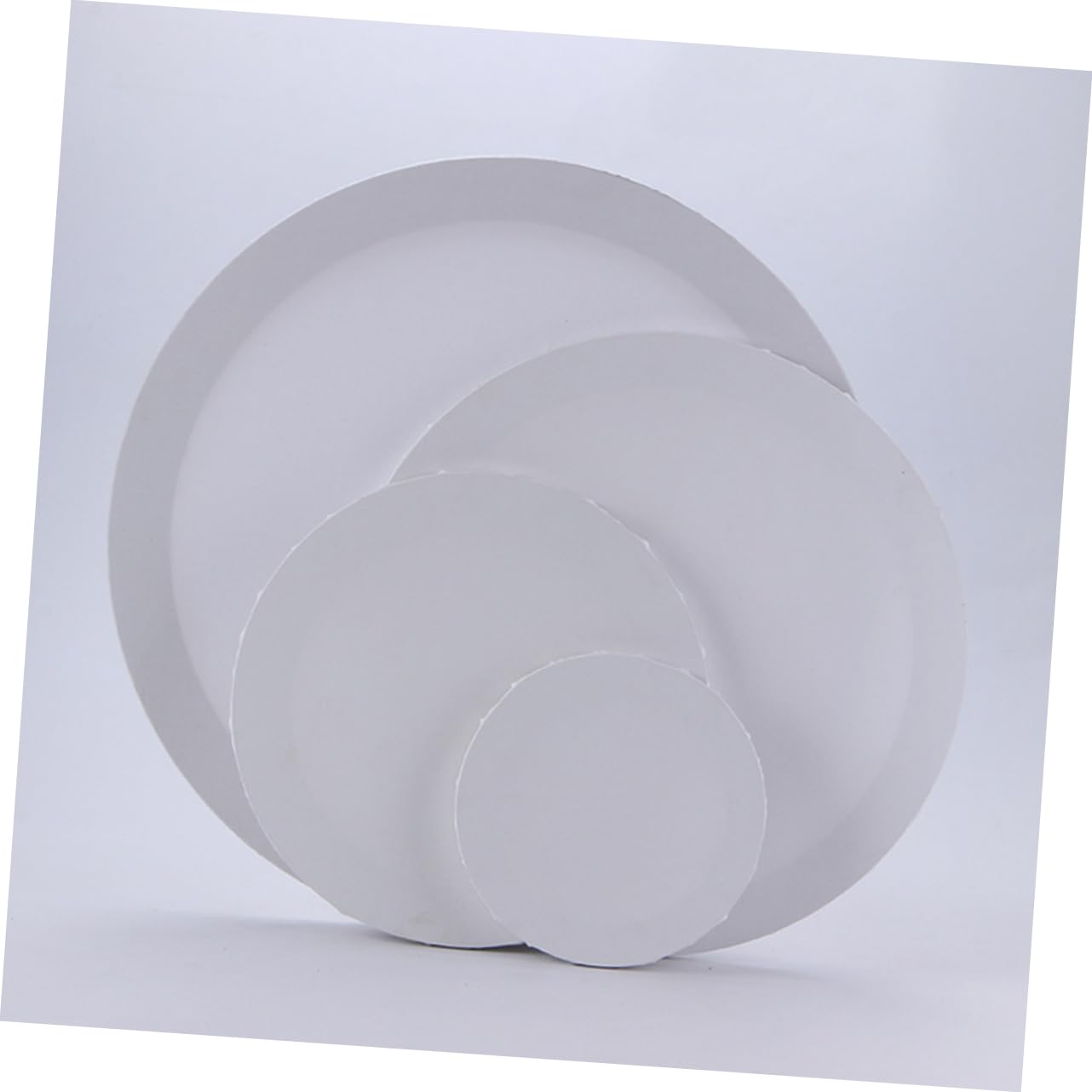 Ciieeo Marco de Madera Redondo para Lienzo de Algodón Blanco de 40cm, Grueso y Estirado, Adecuado para Pintura y Dibujo Artístico