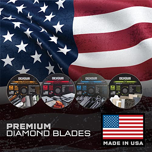 Devour 4.5" Premium All Purpose Segmented Rim Diamond Blade For Cutting Rebar, Cast Iron, Concrete, Pavers, Tile, Granite, Laminate, Pvc, And More, Made In Usa, 7/8-Inch Arbor (Nt045Ap) #TOP3