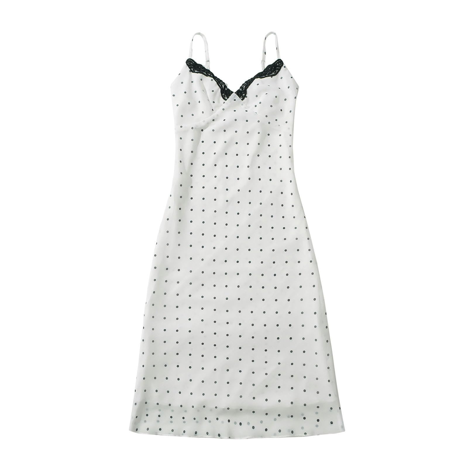 Summer new sweet lace splicing leopard print suspender skirt mid-length dress