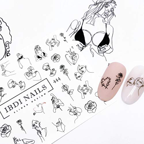 IBDI Lingerie and flowers nail Decals/Sliders for manicure or pedicure, Decal for nails, Slider for manicures and pedicures, Nail art