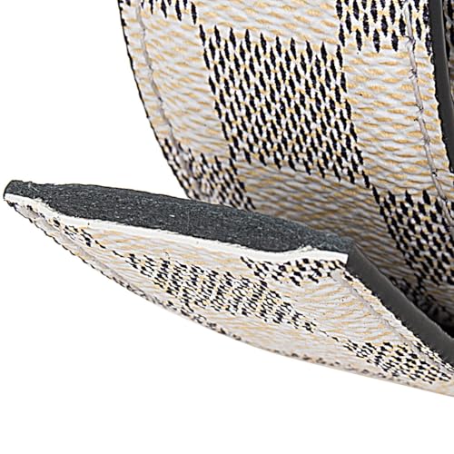 Leather Belt for Men Ratchet Adjustable Slide Belt 1 3/8'' Width in Gift Package Fit Everywhere Checker4