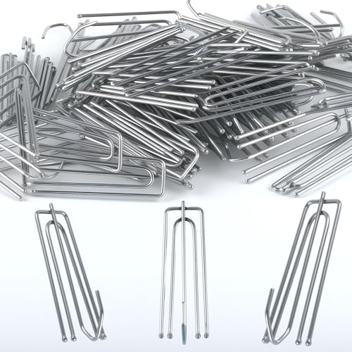 60 STK Faltenhaken für Gardinenhaken, Edelstahl Gardinenhaken, Metall Duschvorhanghaken, Vorhänge Haken mit 4 Zinken, Pleater Curtain Hooks für Zuhause Bad Fenstervorhänge Türvorhänge Duschvorhänge