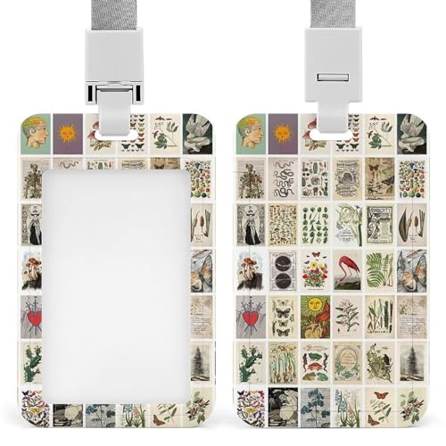 IDカードホルダー ボタニカルイラスト タロット 美しい写真 縦型 社員証 名札ホルダー 防塵/防汚 ネームホルダー 軽量 定期入れ 名刺入れ ICカードケース 首掛け イベント用 メンズ クレジットカード 薄型カードケース 通勤/通学 男女兼用