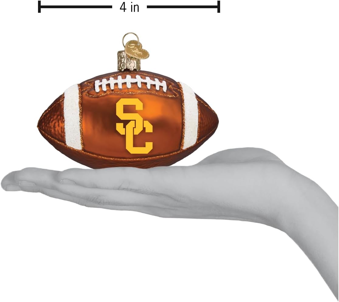 Old World Christmas USC Football Glass Blown Ornament for Christmas Tree