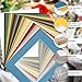 Golden State Art, Pack of 50 Mixed Colors Pre-Cut 11x14 Picture Mat for 8x10 Photo with White Core Bevel Cut Mattes Sets. Includes 50 High Premier Acid Free Mats & 50 Backing Board & 50 Clear Bags