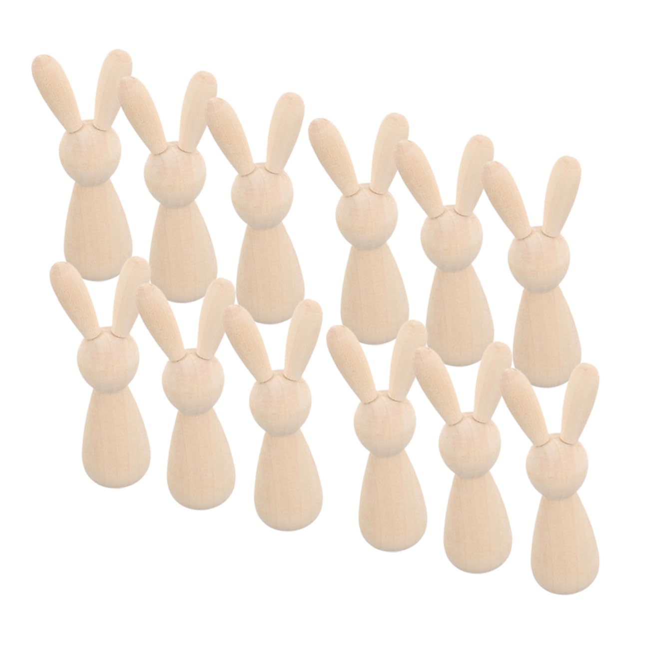 SHINEOFI 4 Juegos Títere De Conejito Figura De Conejo Diy Conejos De Bricolaje Decoraciones De Mesa Bricolaje Y Manualidades Suministros De Bricolaje Para Niños De Madera 12 Uds * 4