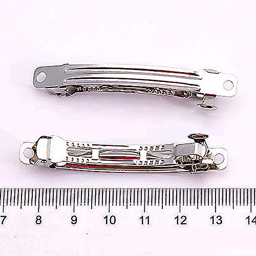 Lefv French Barrette Hair Clips - 2 1/4 Inch Metal Silver Barrettes For Bows Hair Accessory Diy Art Craft Project (50Pcs) #TOP2