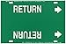 Brady 4120-F Brady Strap-On Pipe Marker, B-915, White On Green Printed Plastic Sheet, Legend "Return"