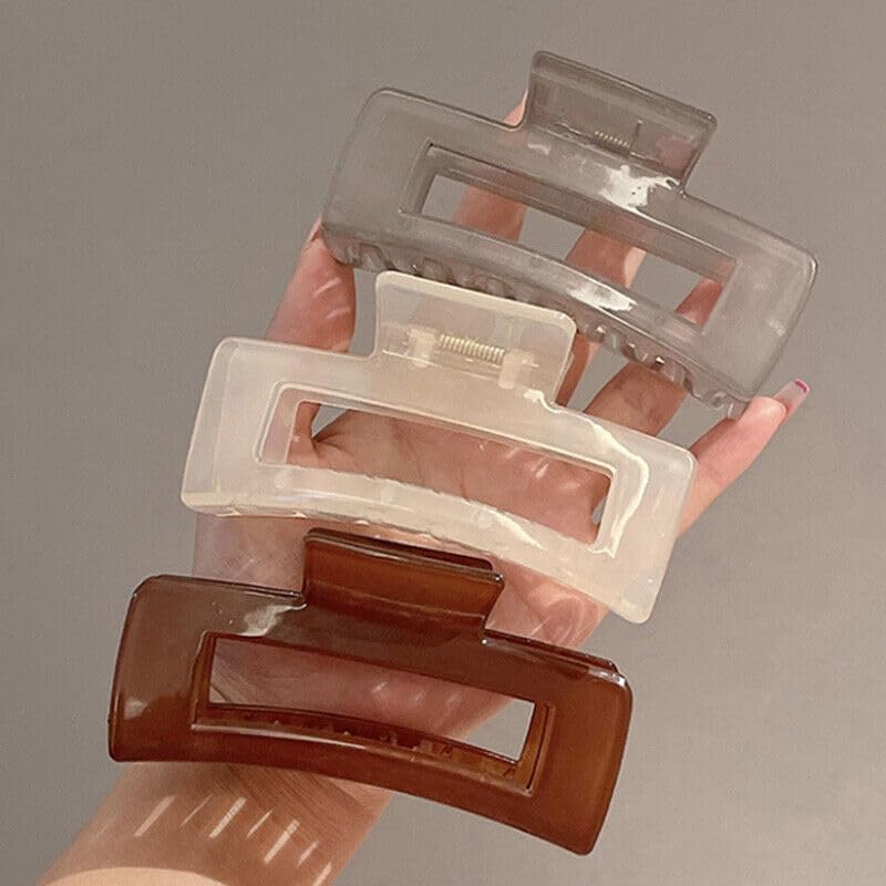 Glamifirsto ig Hair Claw Clips Large Butterfly Hair Clips for Women 4.1" Large Jelly Clip Larger Size Hair Clip for Girls Hair Accessories for Long Thick Hair 4 Pcs