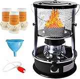 Tragbar Petroleumofen für Innenräume Ohne Strom, 2600 W Petroleumheizung mit Loschautomatik, 4,5L Petroleum Heizung mit 3 Docht für Innen Outdoor Camping Zeltheizung (Schwarz)[Energieklasse A+++]