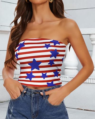 Image of Summer Tube Tops Basic Crop Tops for Women Strapless Tank Casual Tunics Sexy Short Shirts 2026