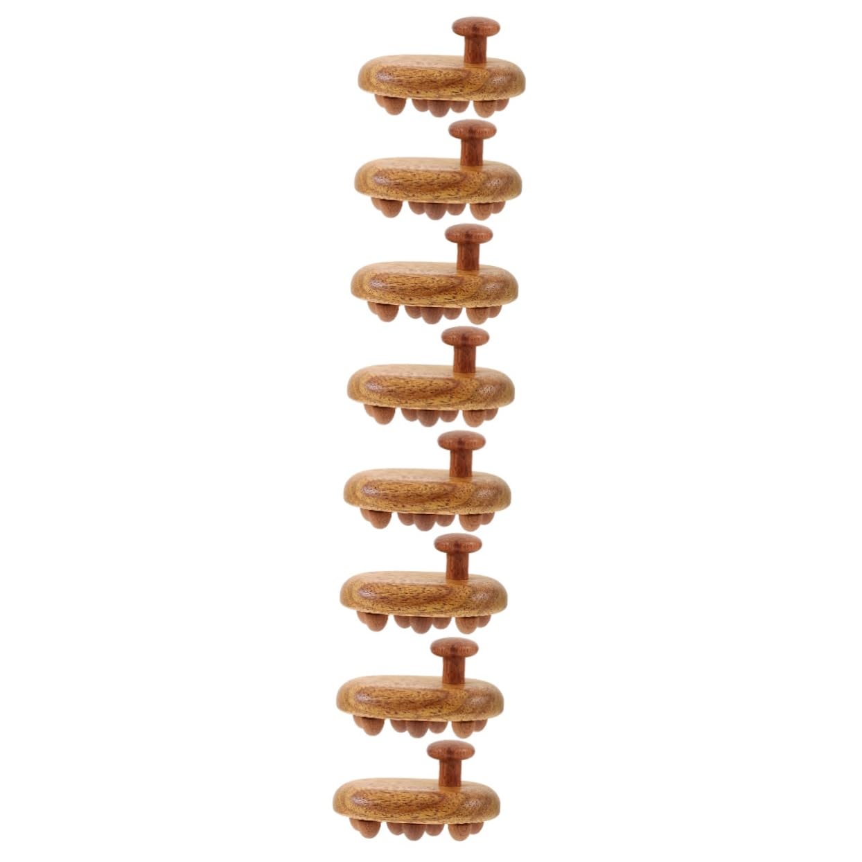 Cepillo De Masaje De Sándalo Cepillo Para La Fascia Del Cuero Cabelludo Para El Cabello Masajeador Peine Pequeño Peine De Madera Natural 2 piezas x 4