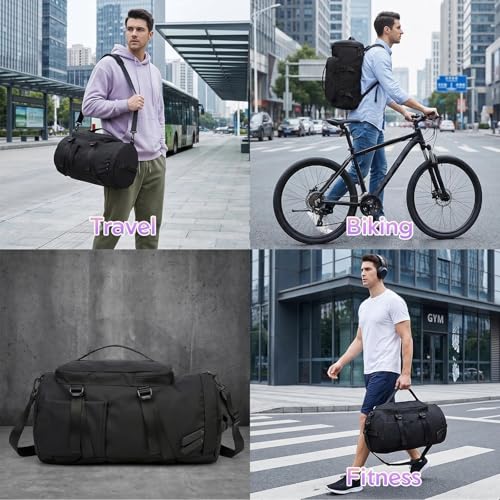 Sac de voyage avec compartiments chaussures et section isotherme noir